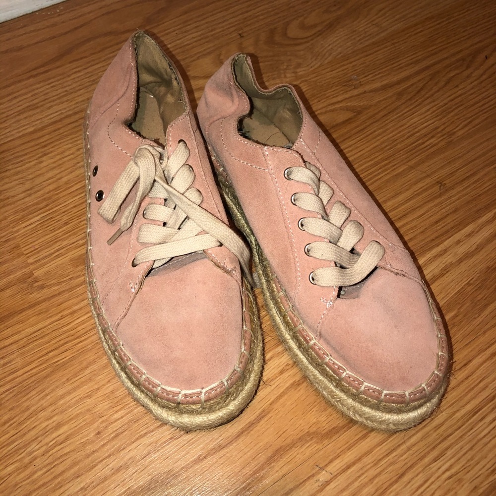 Zara Suede Espadrilles Pink Dust